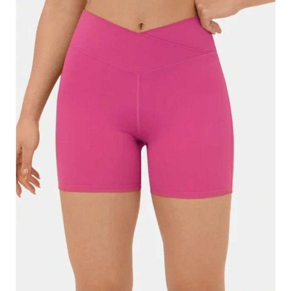HALARA Hot Pink High-Waist Athletic Bike Shorts